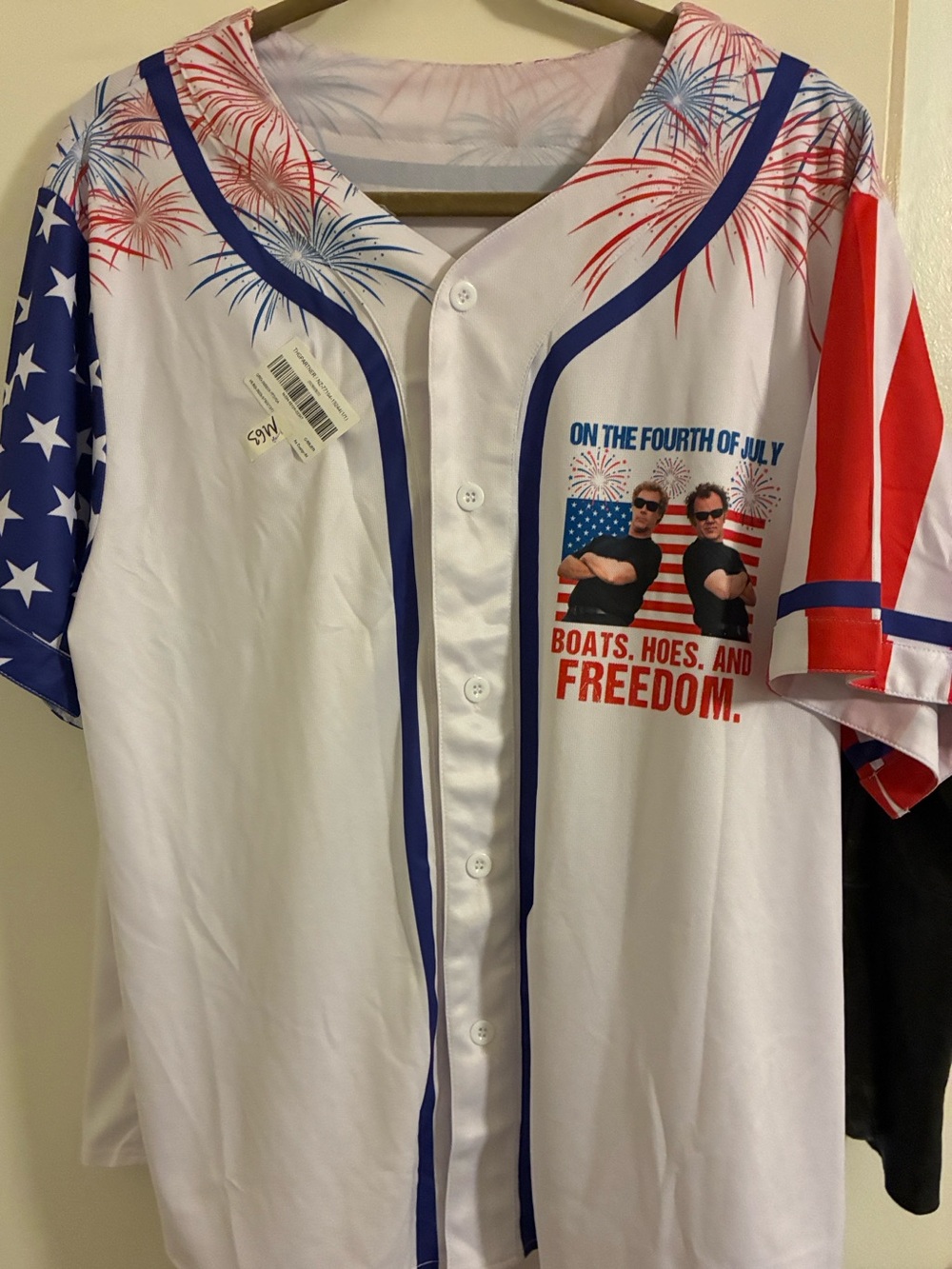Step-Brothers- Fourth of July Patriotic Baseball Jersey - Red, White & Blue